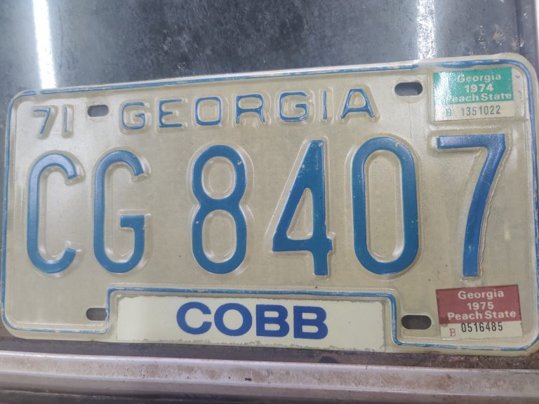 Original Georgia Kennzeichen 1971 - Erstbesitzer Dokumentation