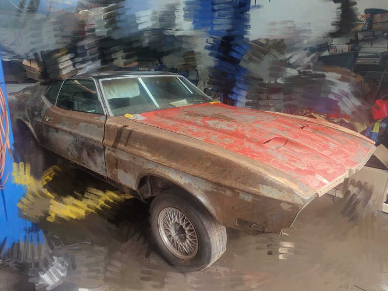 Mustang Mach 1 Projektfahrzeug in der Gatran Garage Werkstatt